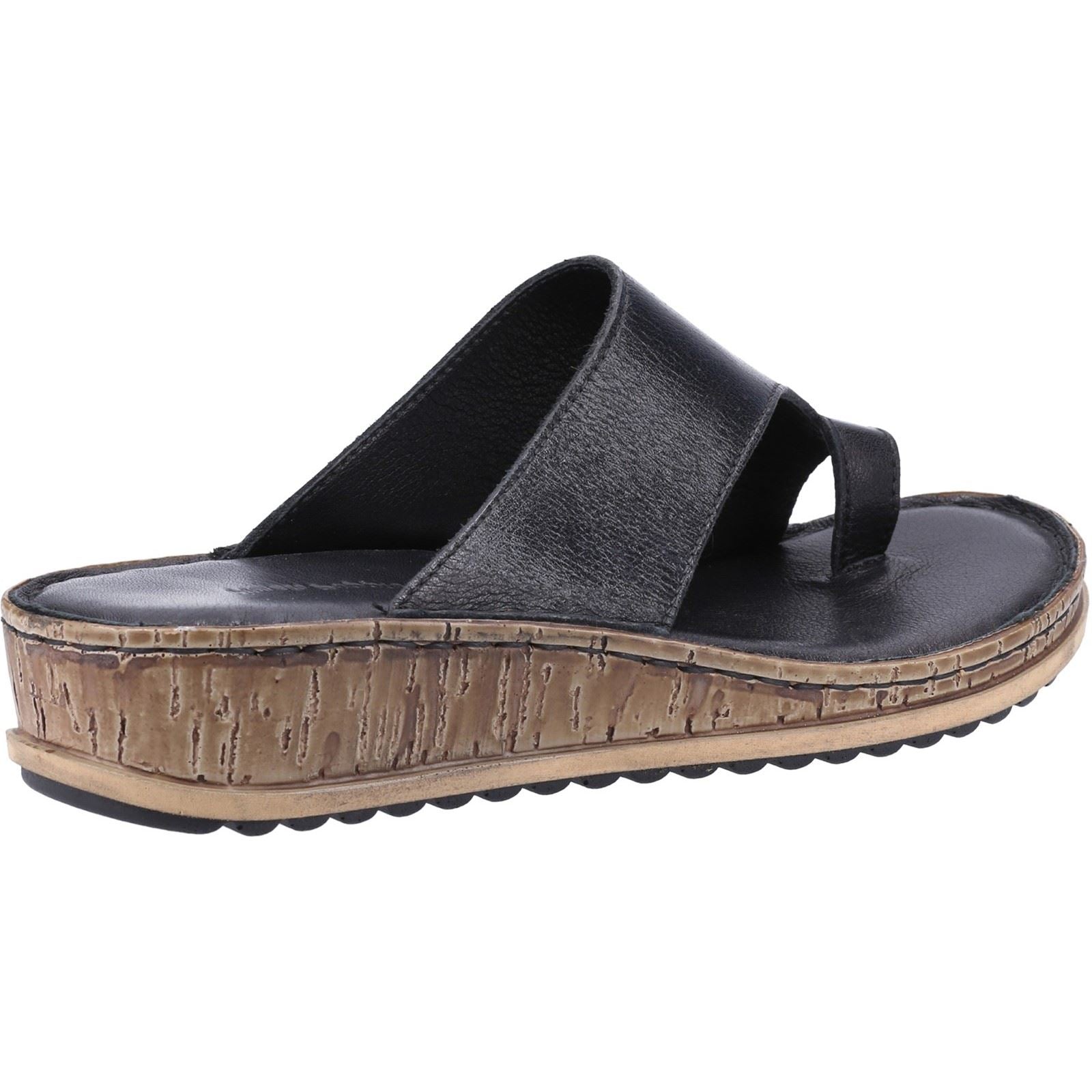 Hush Puppies Elissa Toepost Damen Sandalen Aus Schwarzem Wildleder