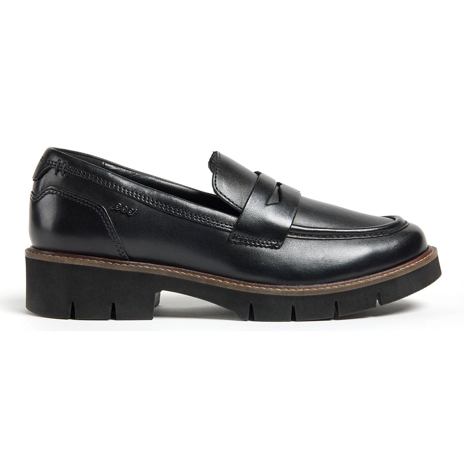 Pod Kaltin Damen Schwarze Farbe Lederloafer