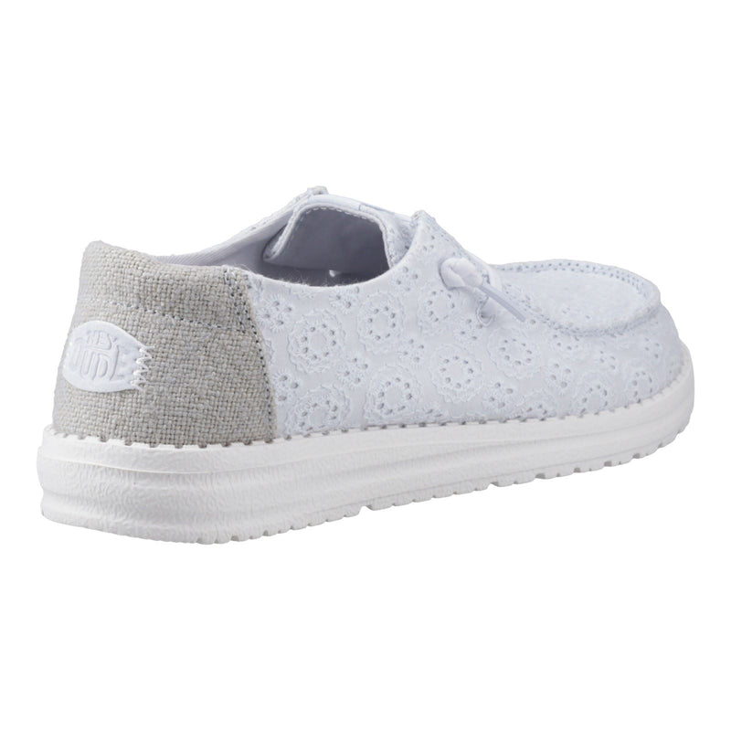 HEYDUDE Wendy Eyelet Lace Frauen Mokassin Schuhe Aus Baumwollmischung In Antikblau