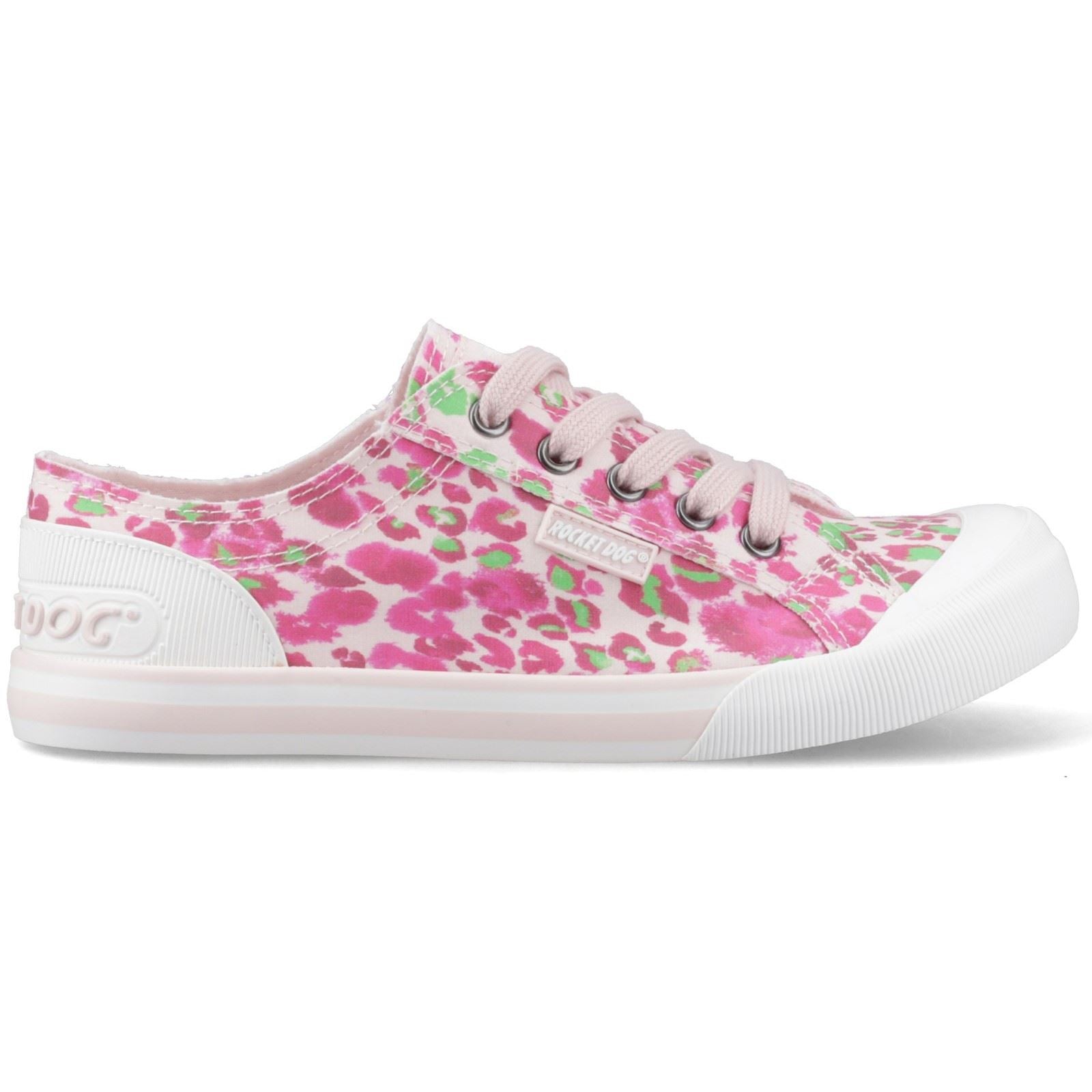 Rocket Dog Jazzin Snap Baumwolle Damen Pink/Mehrfarbige Sneaker
