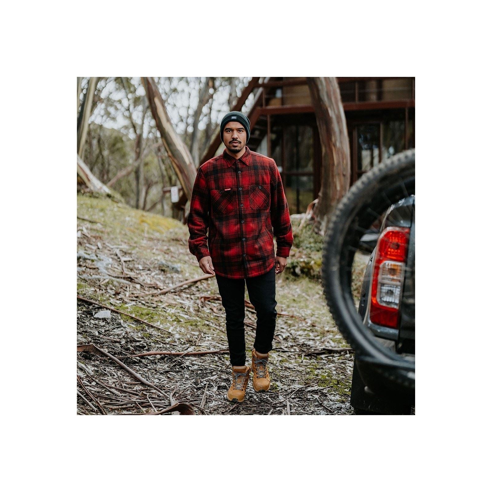 Hard Yakka Sherpa Herren Rote Fleecejacke