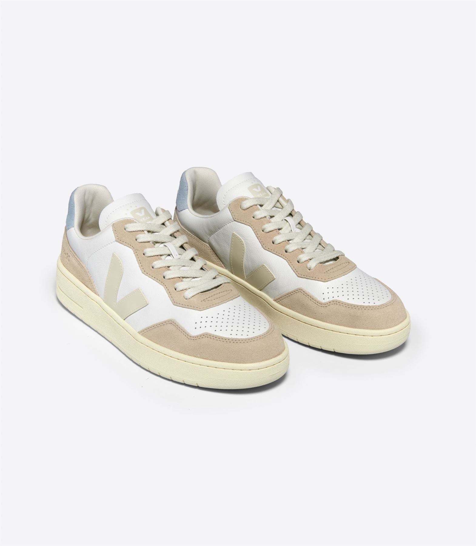 Veja V-90 Leder Damen Beige Sneakers