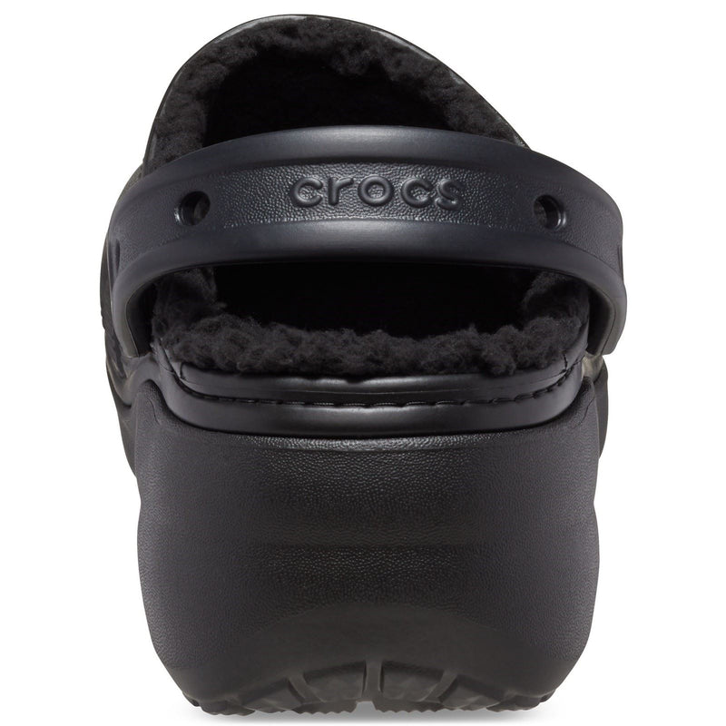 Crocs Classic Platform Lined Damen Clogs Aus Thermoplast In Schwarz
