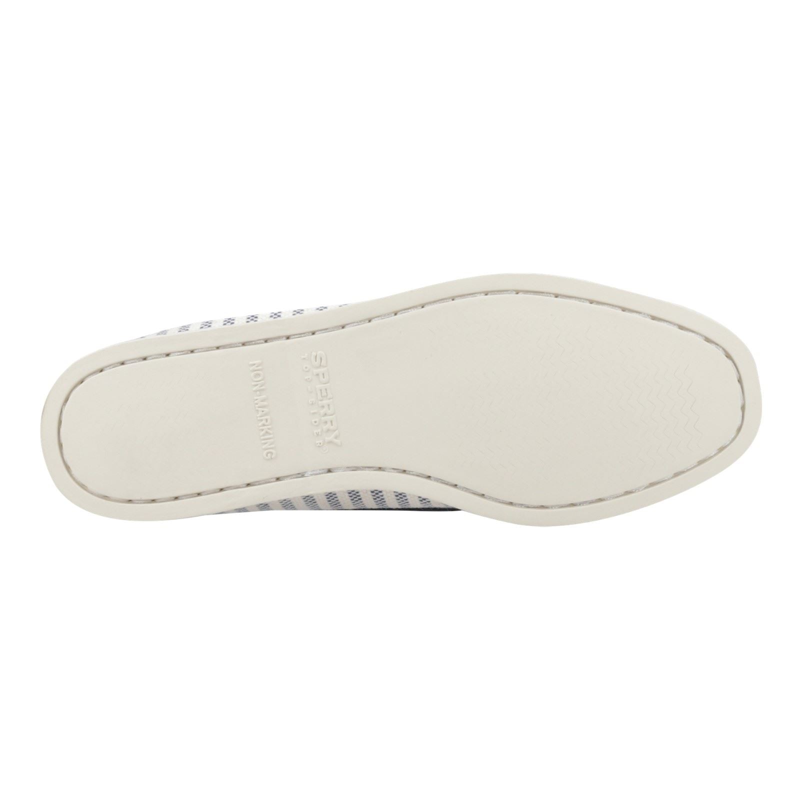 Sperry Authentic Original Textile Damen Bootsschuhe In Weiß/Marineblau