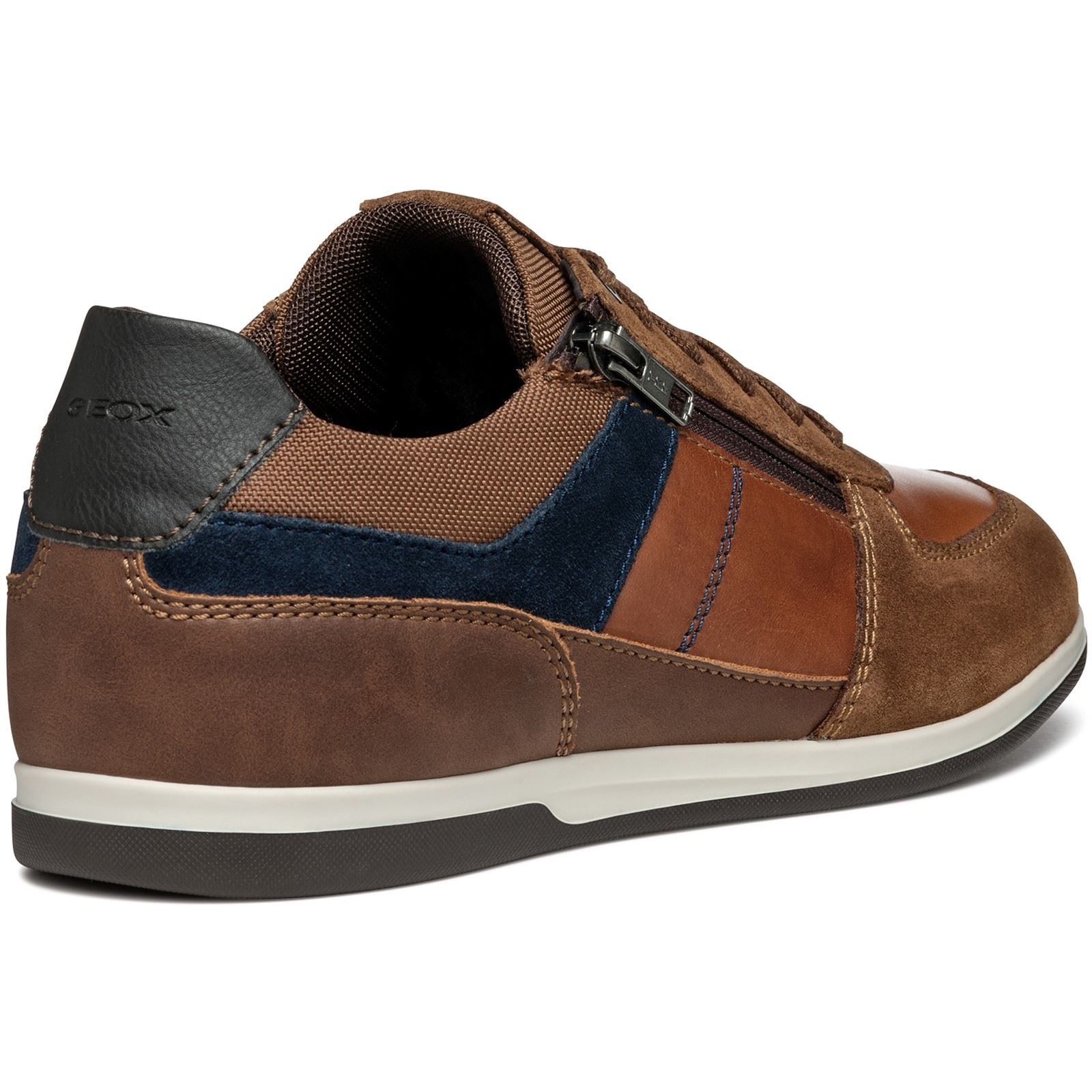 Geox U Renan B Wildleder Herren Sneakers In Braun/Navy