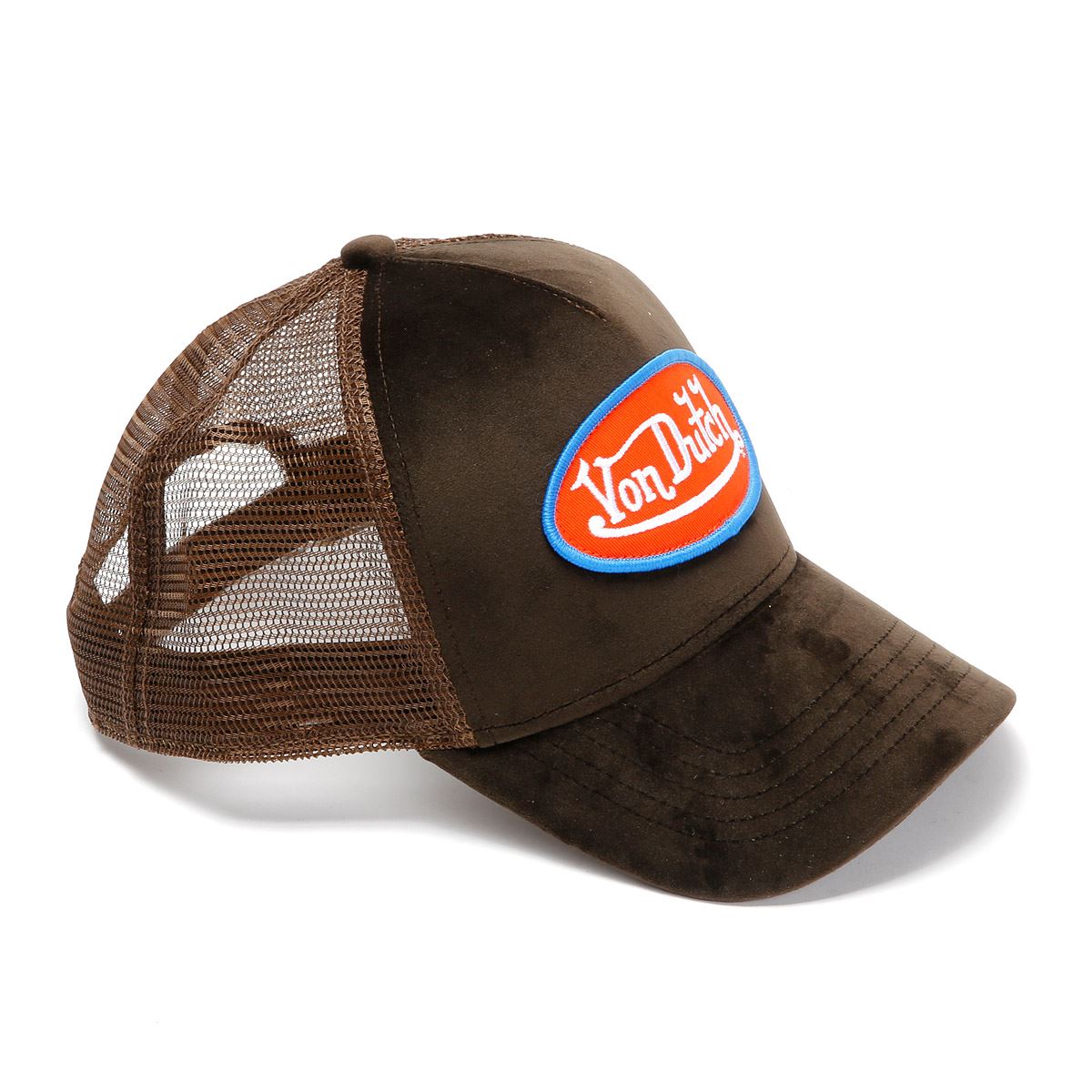 Von Dutch Velvet Trucker Baumwollbraune Kappen