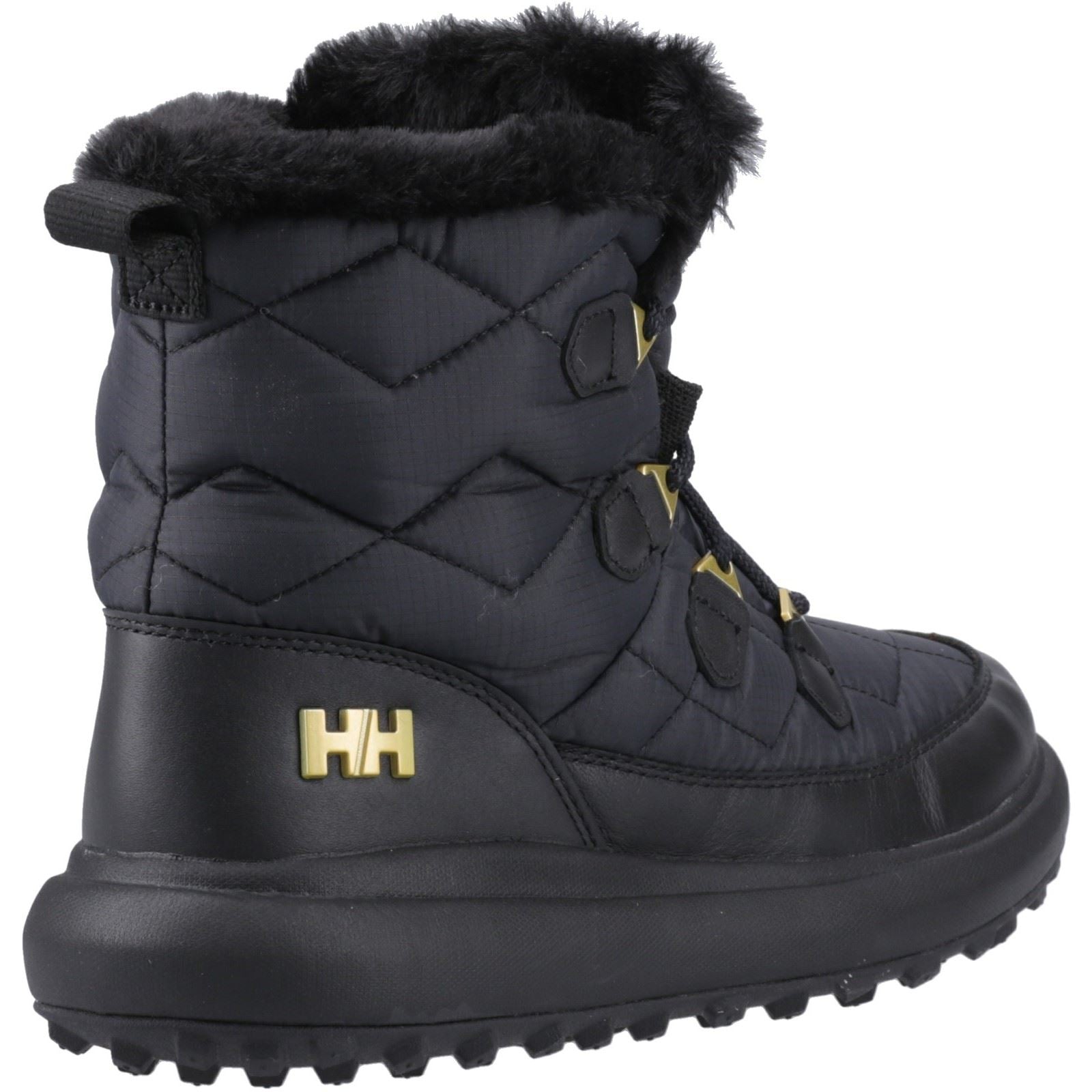 Helly Hansen Sport Willetta 2 Mid Damen Winterstiefel aus schwarzem Leder in mittlerer Wadenhöhe