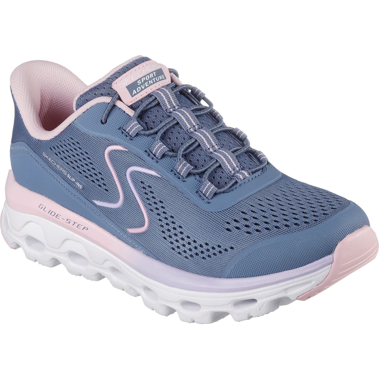 Skechers Glide-Step Sole Synthetik Damen Wanderstiefel In Schieferrosa