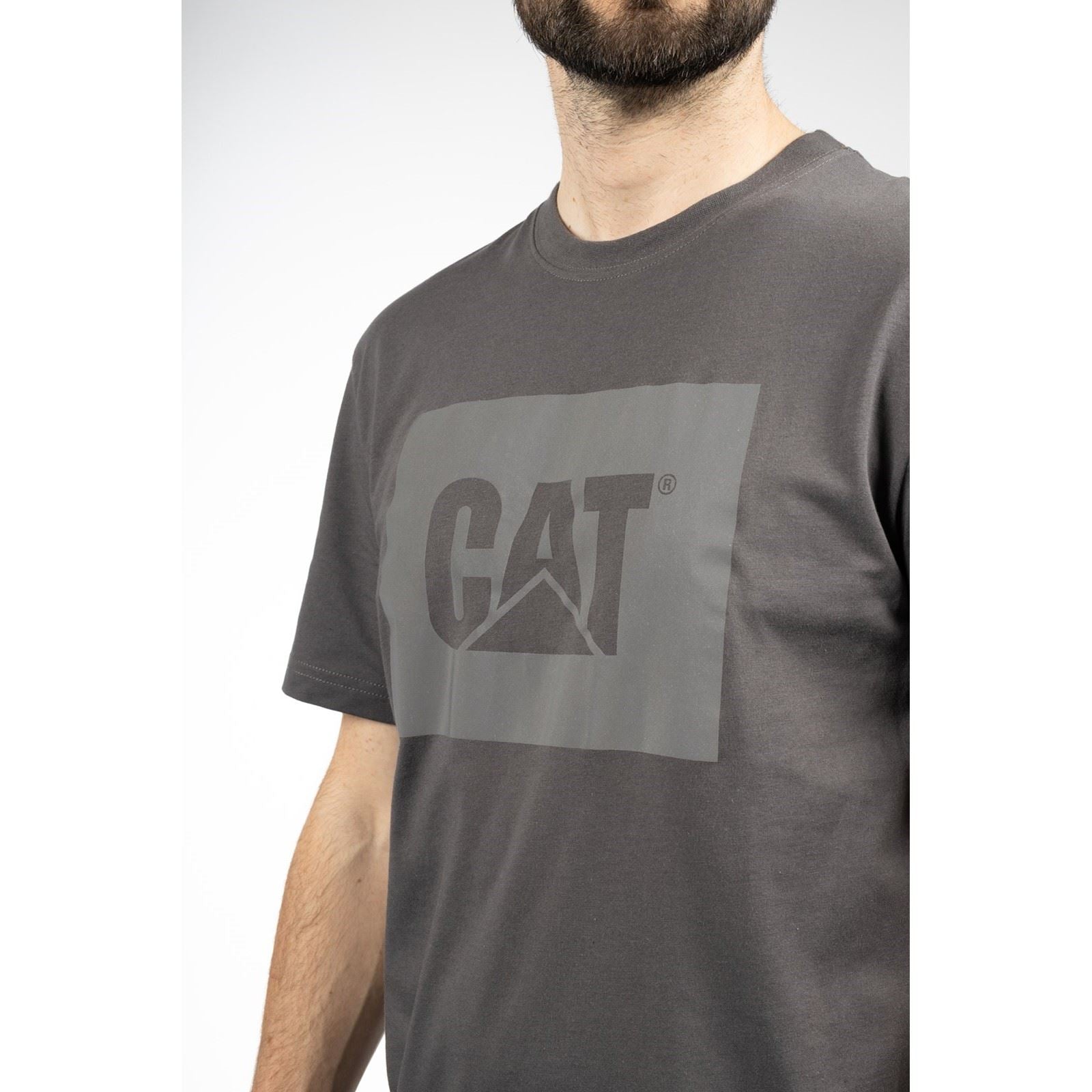 Caterpillar Graphic Baumwoll Kurzarm T-Shirts Für Herren In Grau