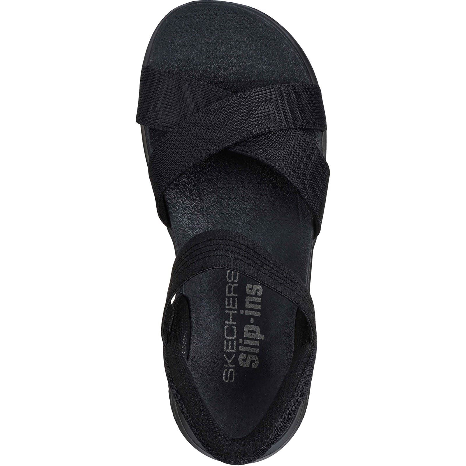 Skechers Ultra Flex 3.0 - Never Better Textil Damen Schwarze Sandalen