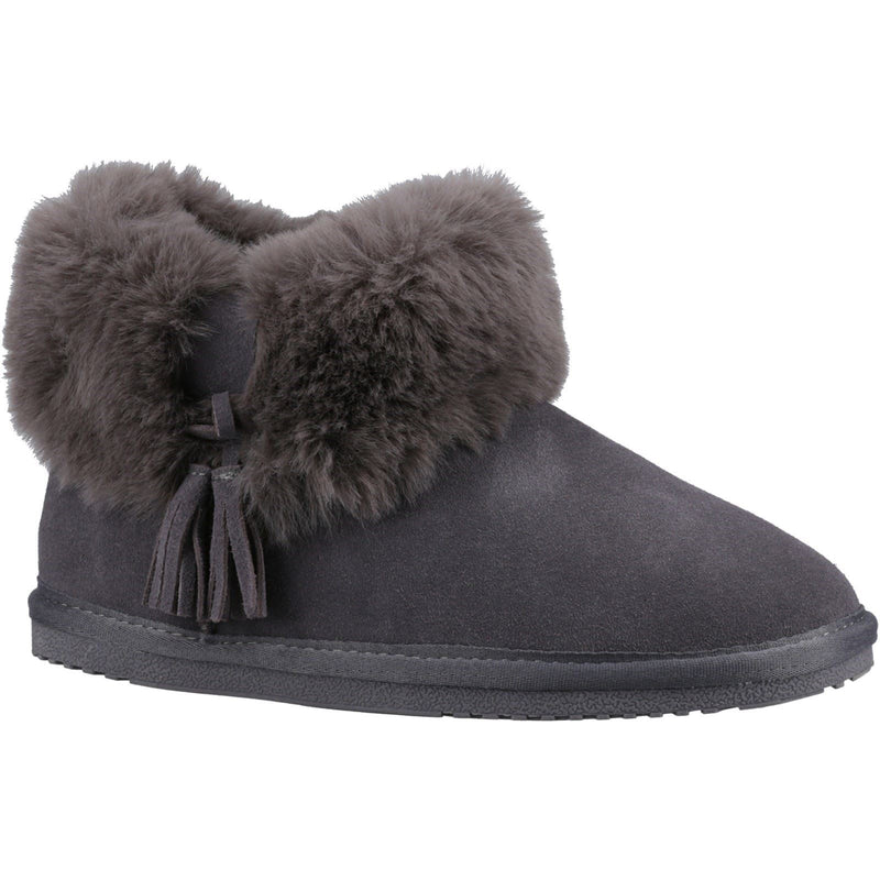 Hush Puppies Ayana Faux Fur Damen Hausschuhe In Grau