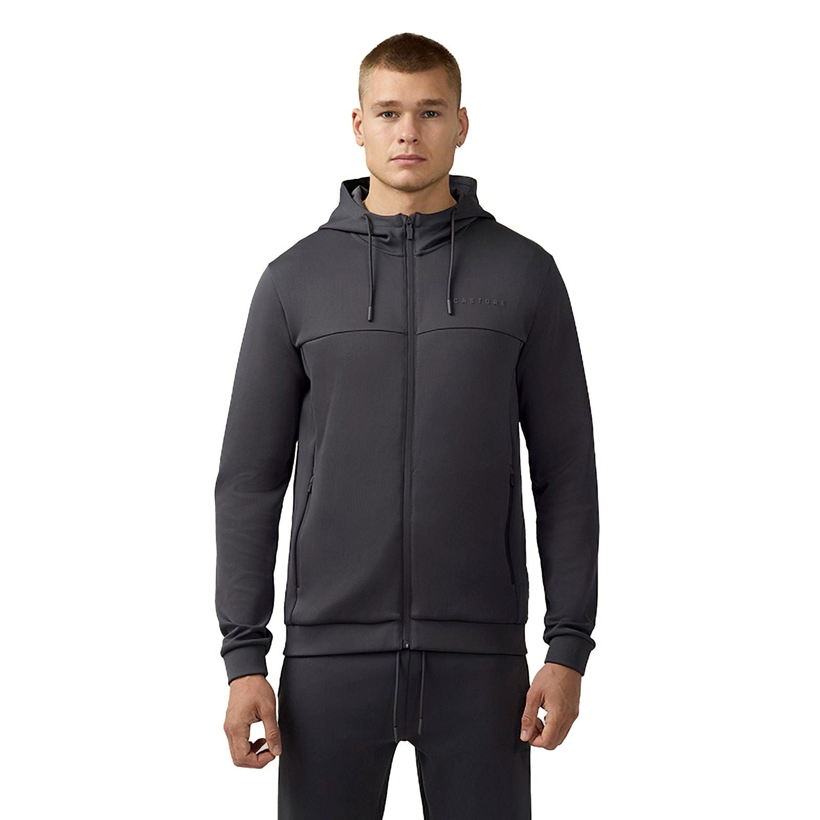 Castore Scuba Full Zip Through Hoody Polyester Herren Grauer Kapuzenpullover