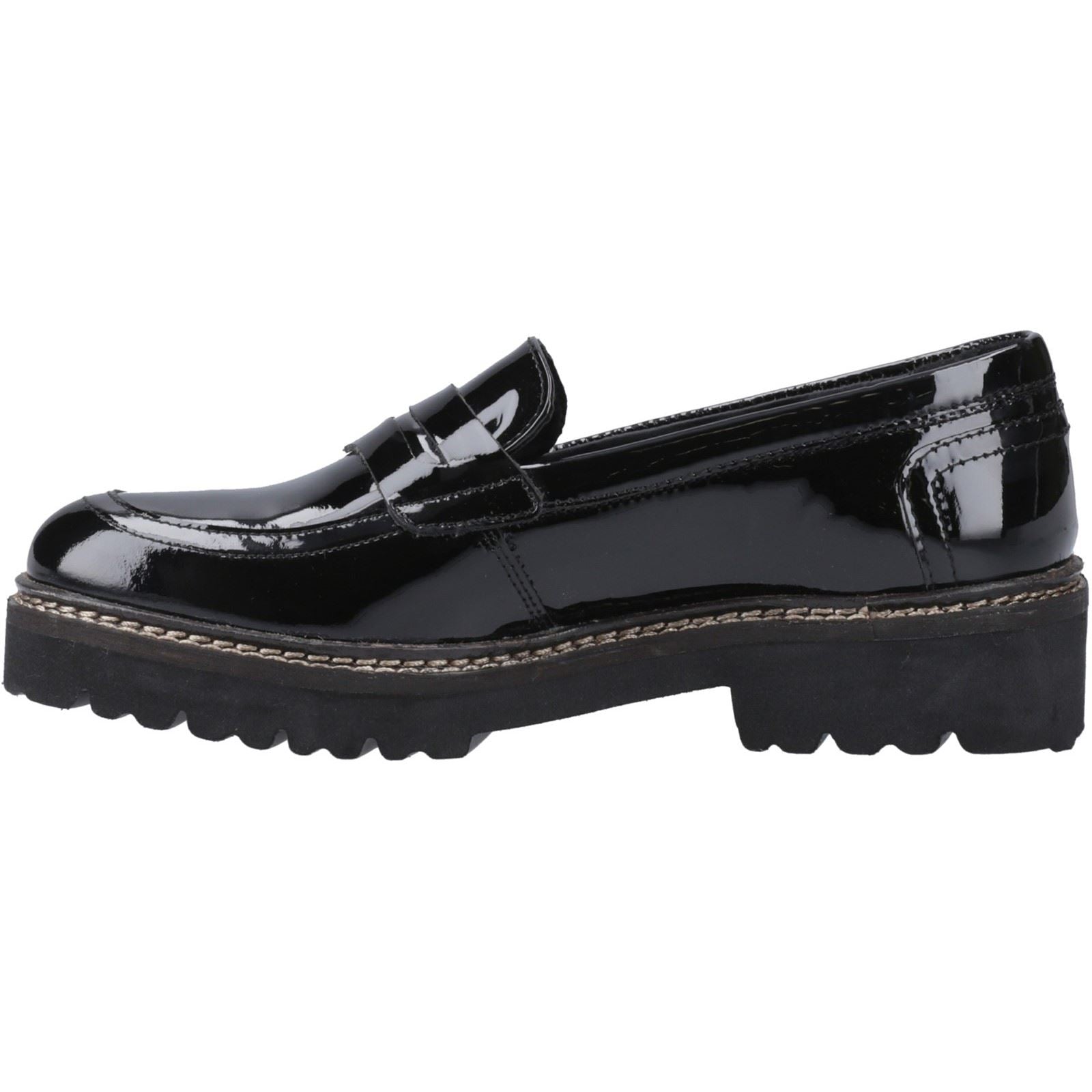 Pod Kenny Leder Damen Schwarze Farbe Lackslipper