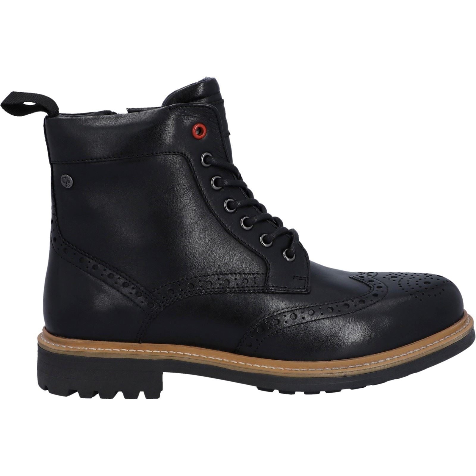 Hunter Cawdor Leder Herren-Schwarz Brogues-Schuhe
