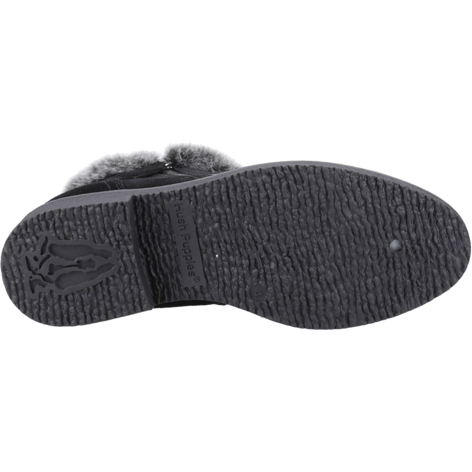 Hush Puppies Marnie Damen Wildleder Winterstiefeletten in Schwarz
