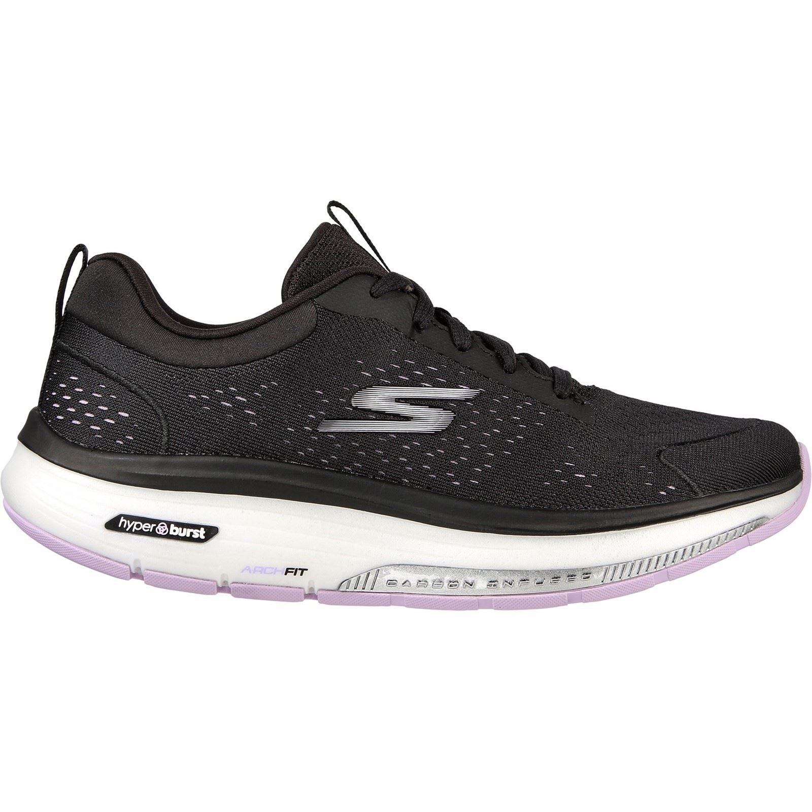 Skechers Go Walk Workout Walker Outpace Synthetik Damen Sneaker In Schwarz/Lavendel