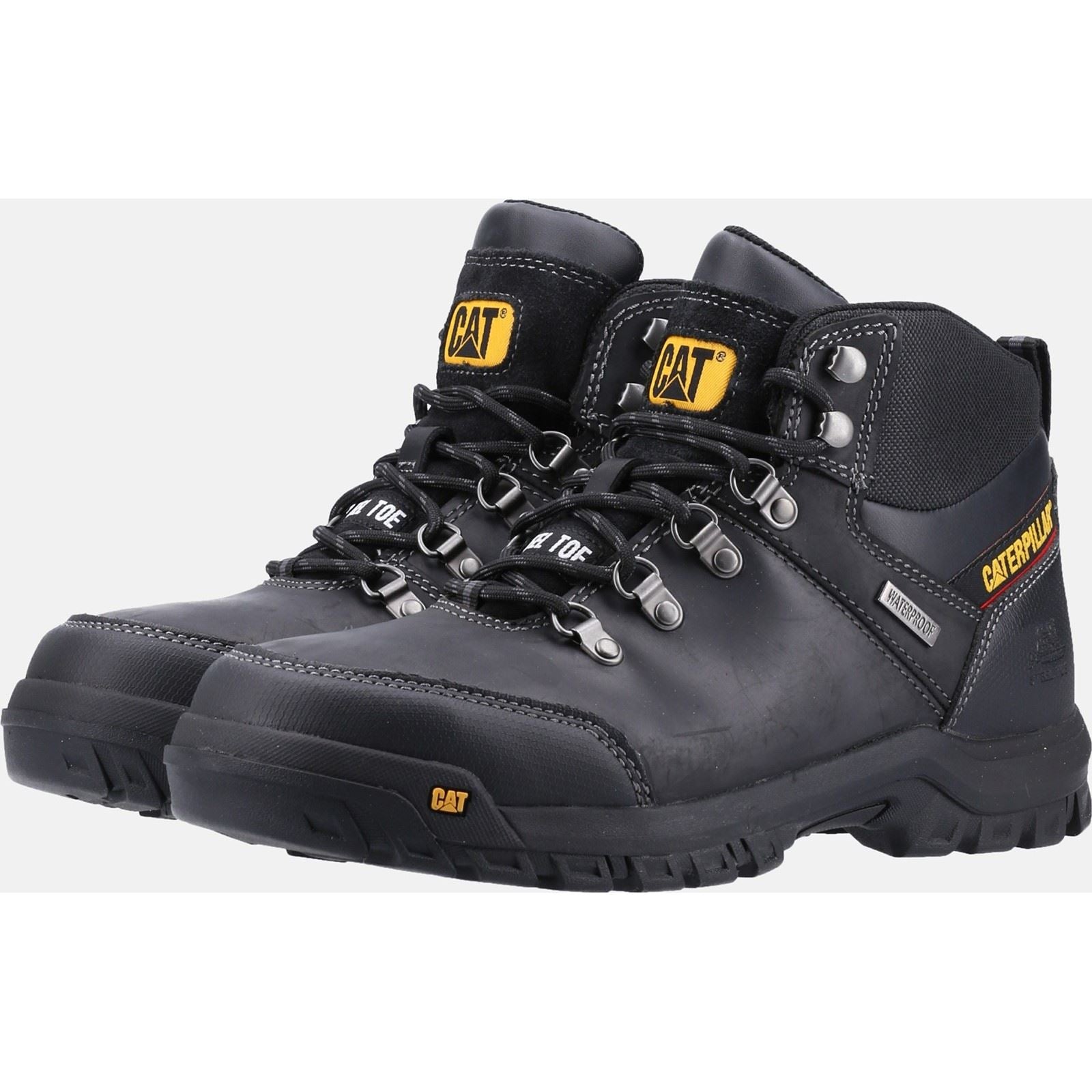 Caterpillar Rahmenleder Schwarze Sicherheitsstiefel