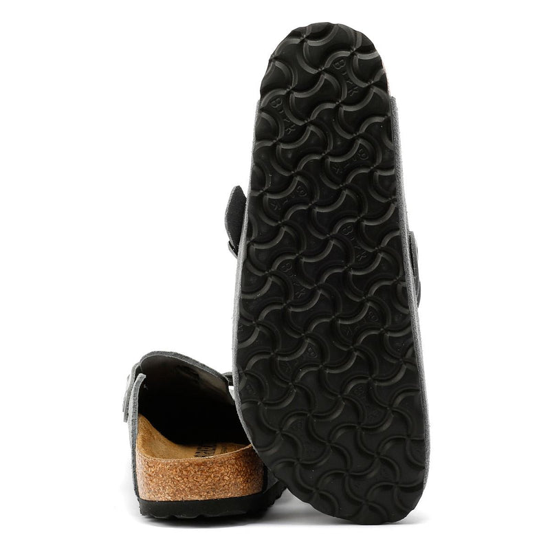 Birkenstock Boston Braided Damen Clogs Aus Wildleder In Grau