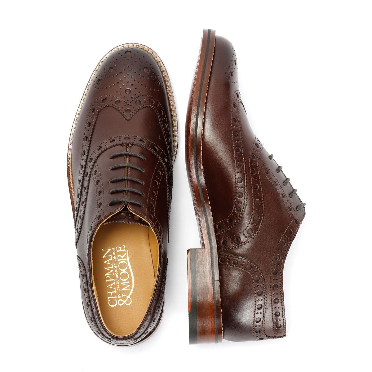 Chapman & Moore Oxford Brogue Herren Leder Braune Schnürschuhe
