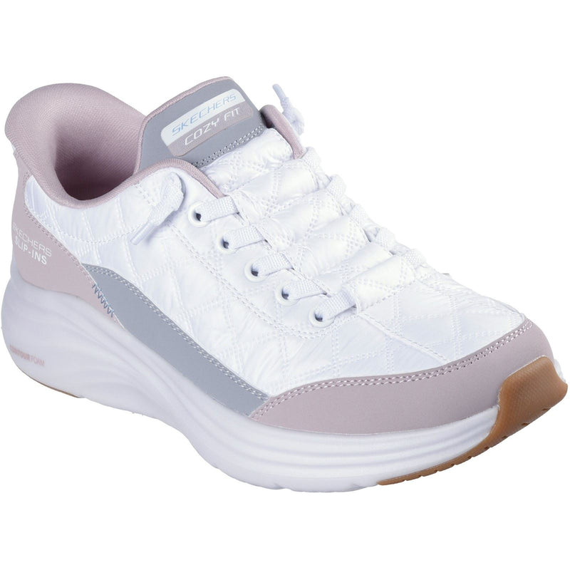 Skechers Contour Foam Cozy Fit Textile Damen Sneaker In Weiß/lavendel