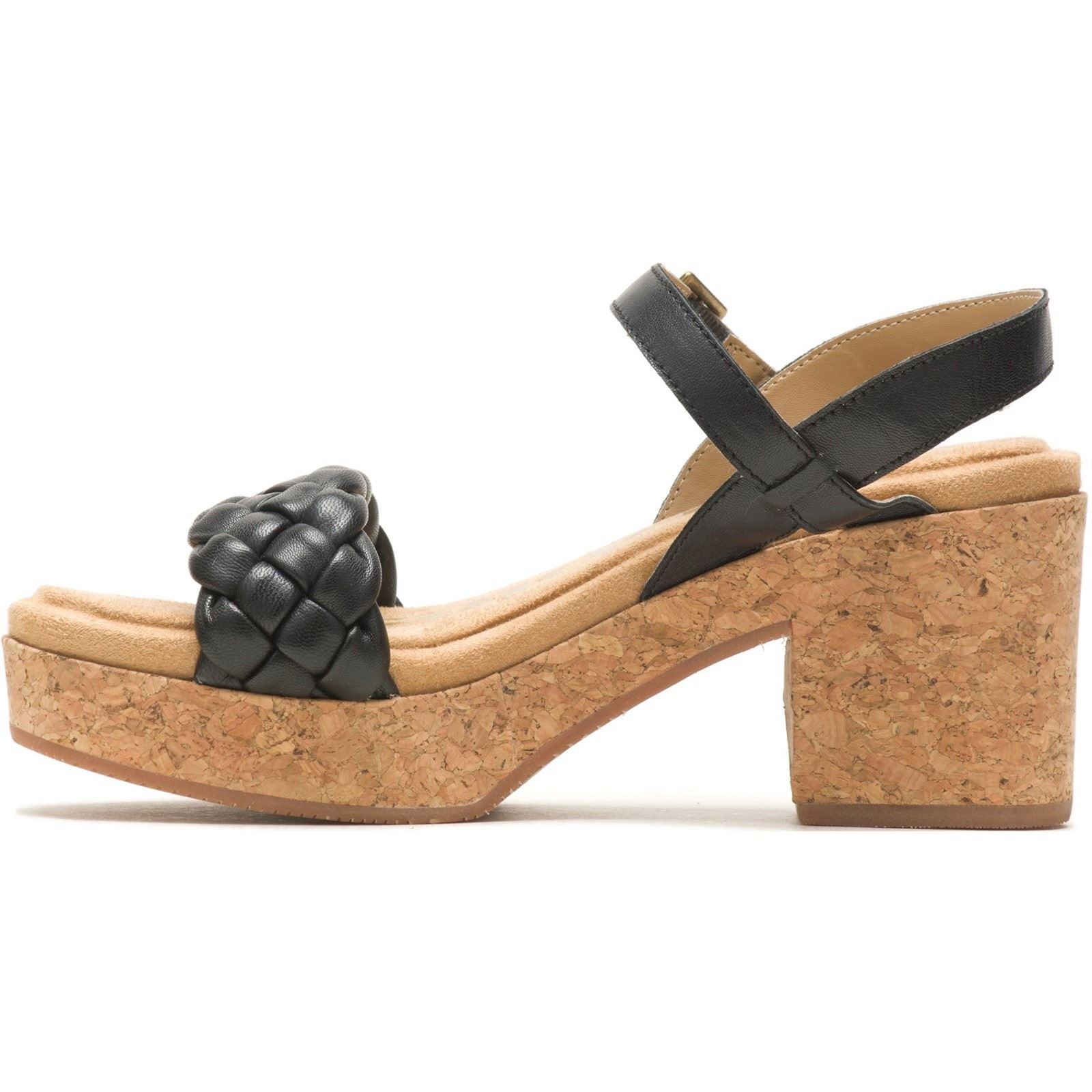 Hush Puppies Poppy Quarter Strap Damen Sandalen Aus Schwarzem Leder