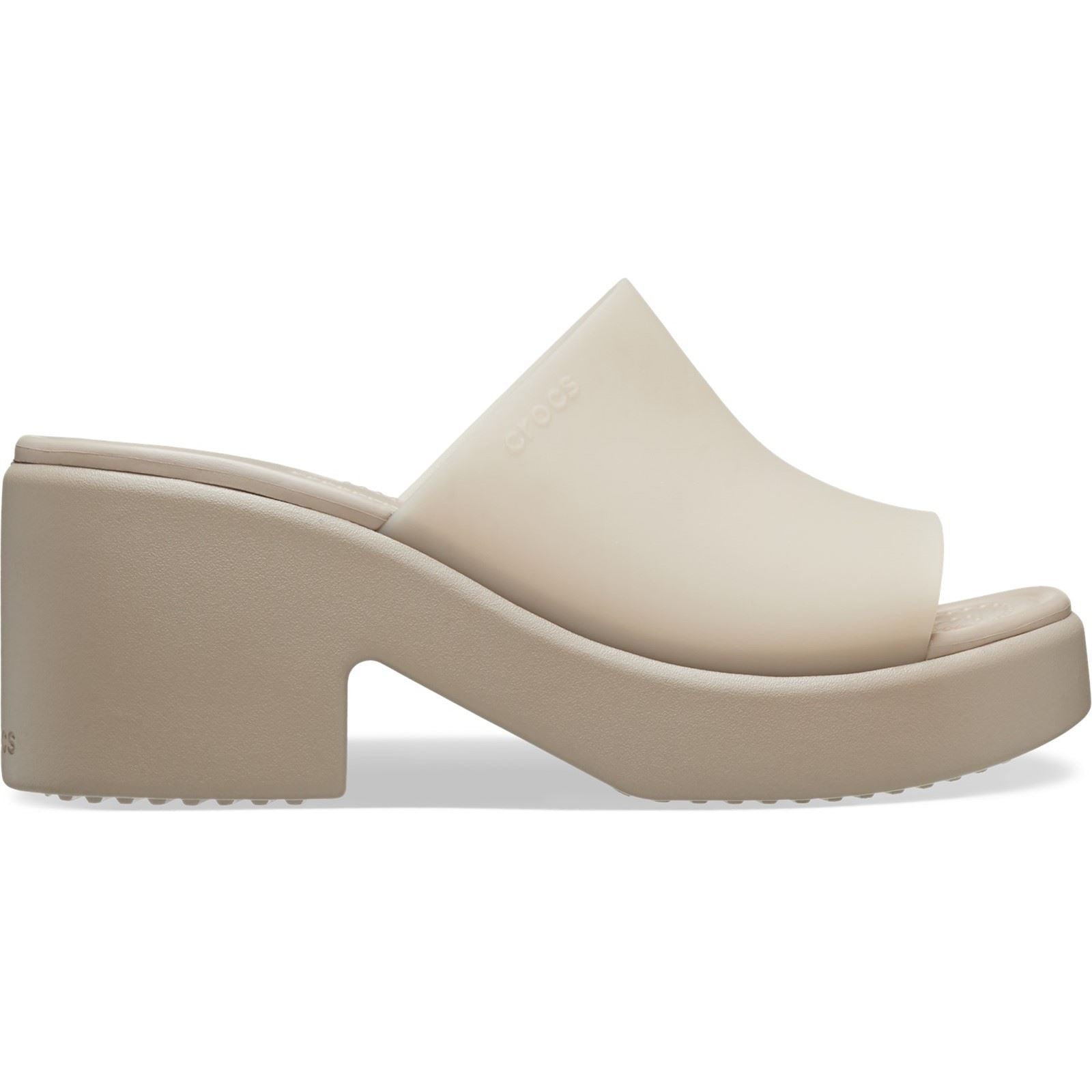 Crocs Brooklyn Slide Heel Damen Sandalen In Taupe
