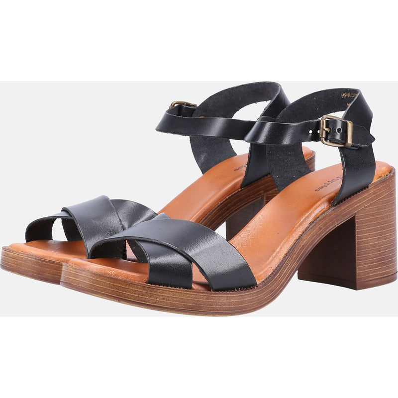 Hush Puppies Georgia Damen Sandalen Aus Schwarzem Leder
