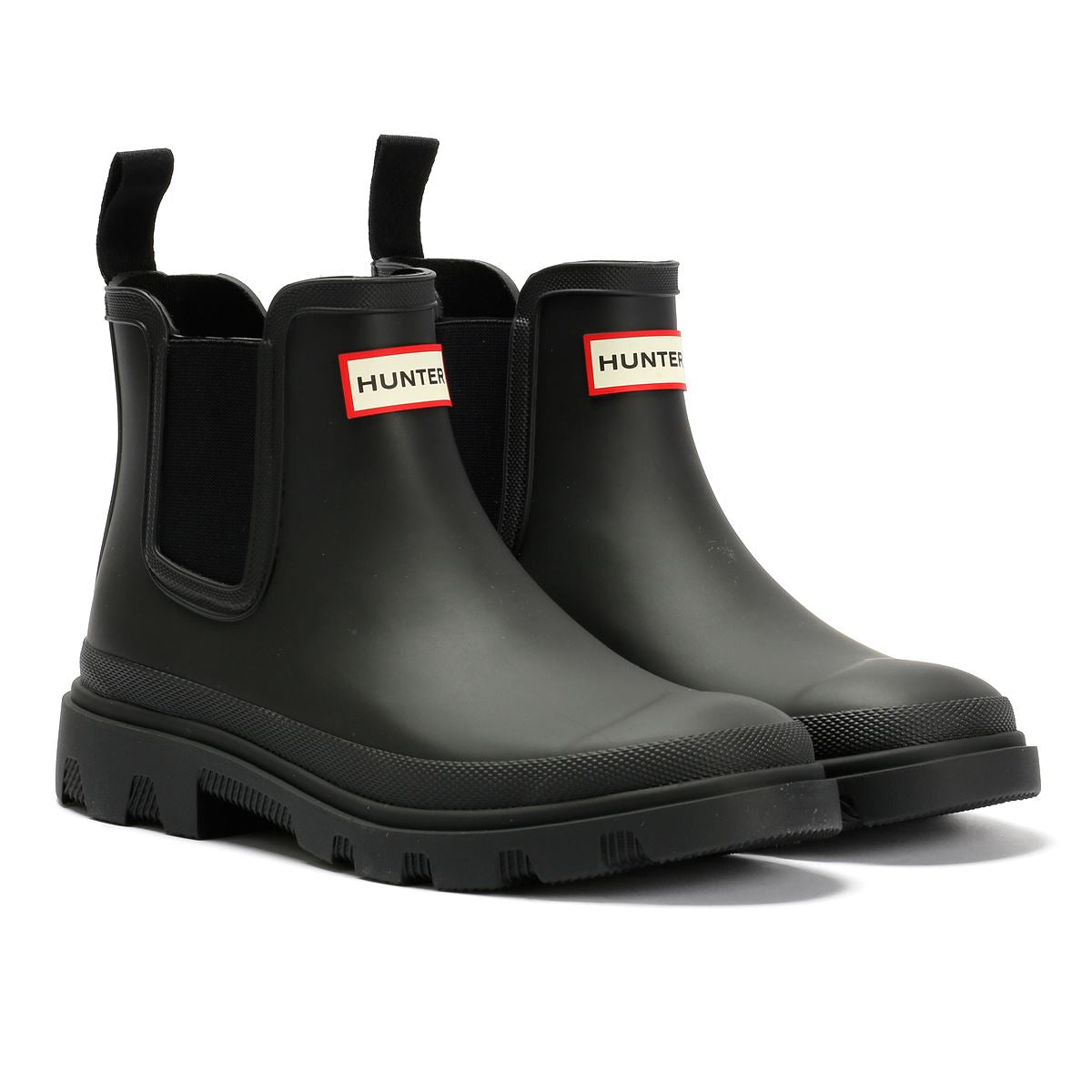 Hunter Downpour Chelsea Gummi Damen Schwarze Farbe Gummistiefel