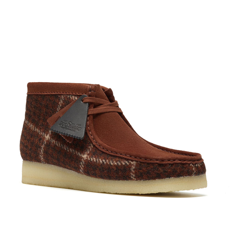 Clarks Originals Wallabee Textile Herren Braune Stiefel