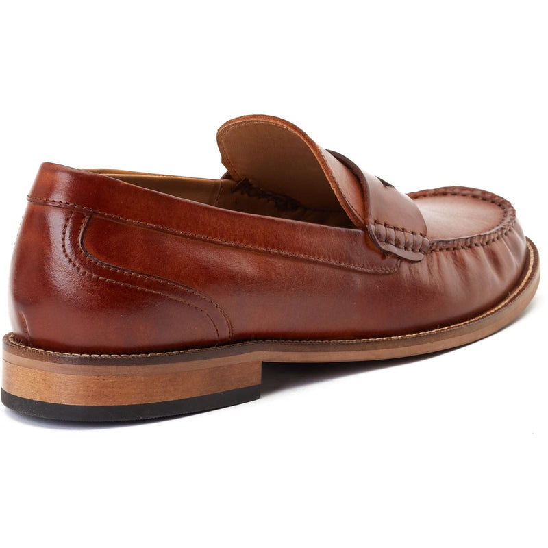 Base London Garfield Herren Mokassins Aus Gebranntem Tan-Leder