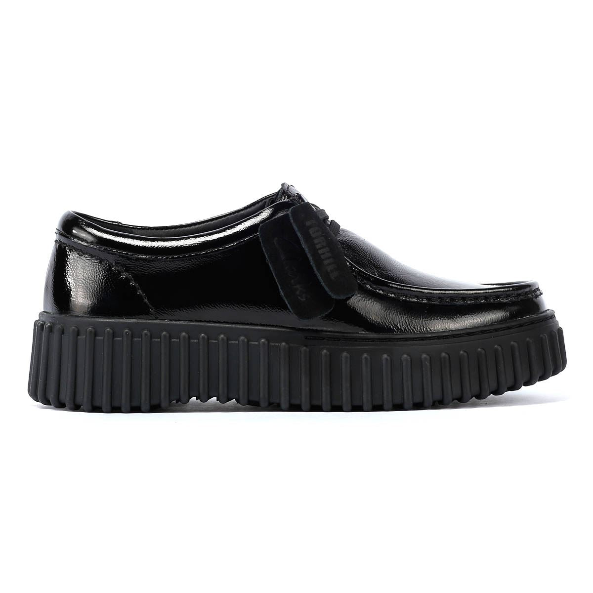 Clarks Main Torhill Bee Lacklederne Schwarze Damenschuhe