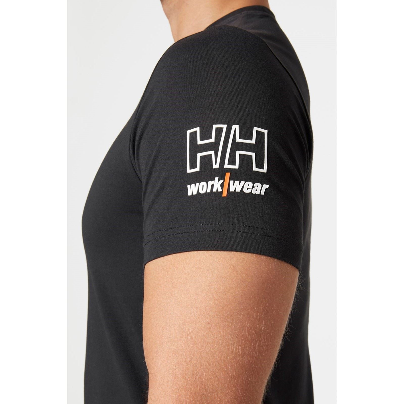 Helly Hansen Workwear Kensington Baumwoll Männer Schwarze Farbe Kurzarm-T-Shirts