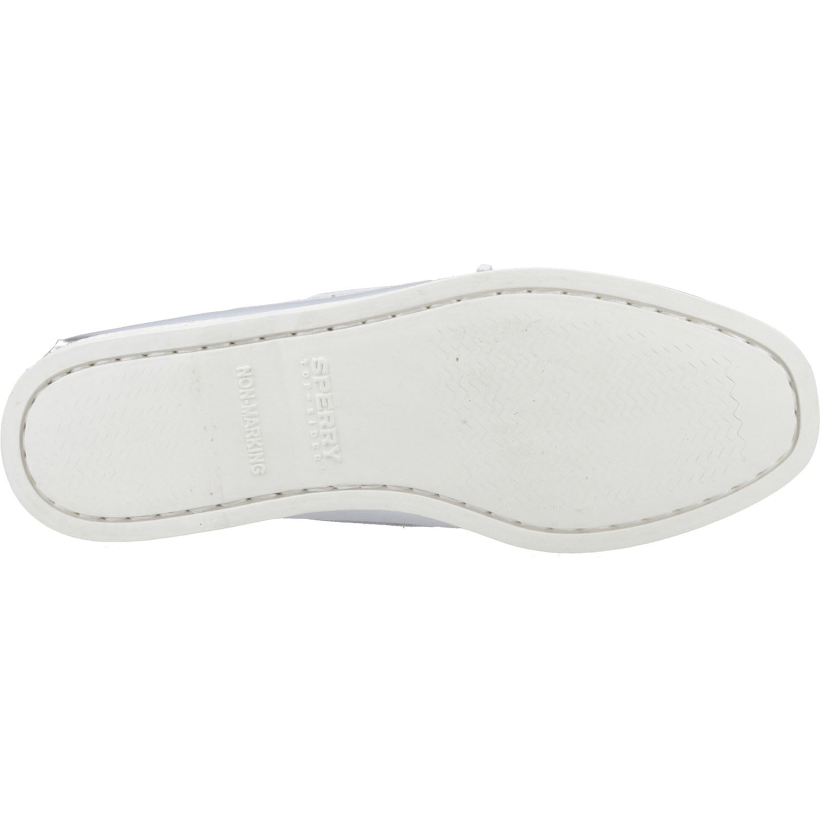 Sperry Authentic 2 Eye Damenbootsschuhe Aus Silbernem Leder