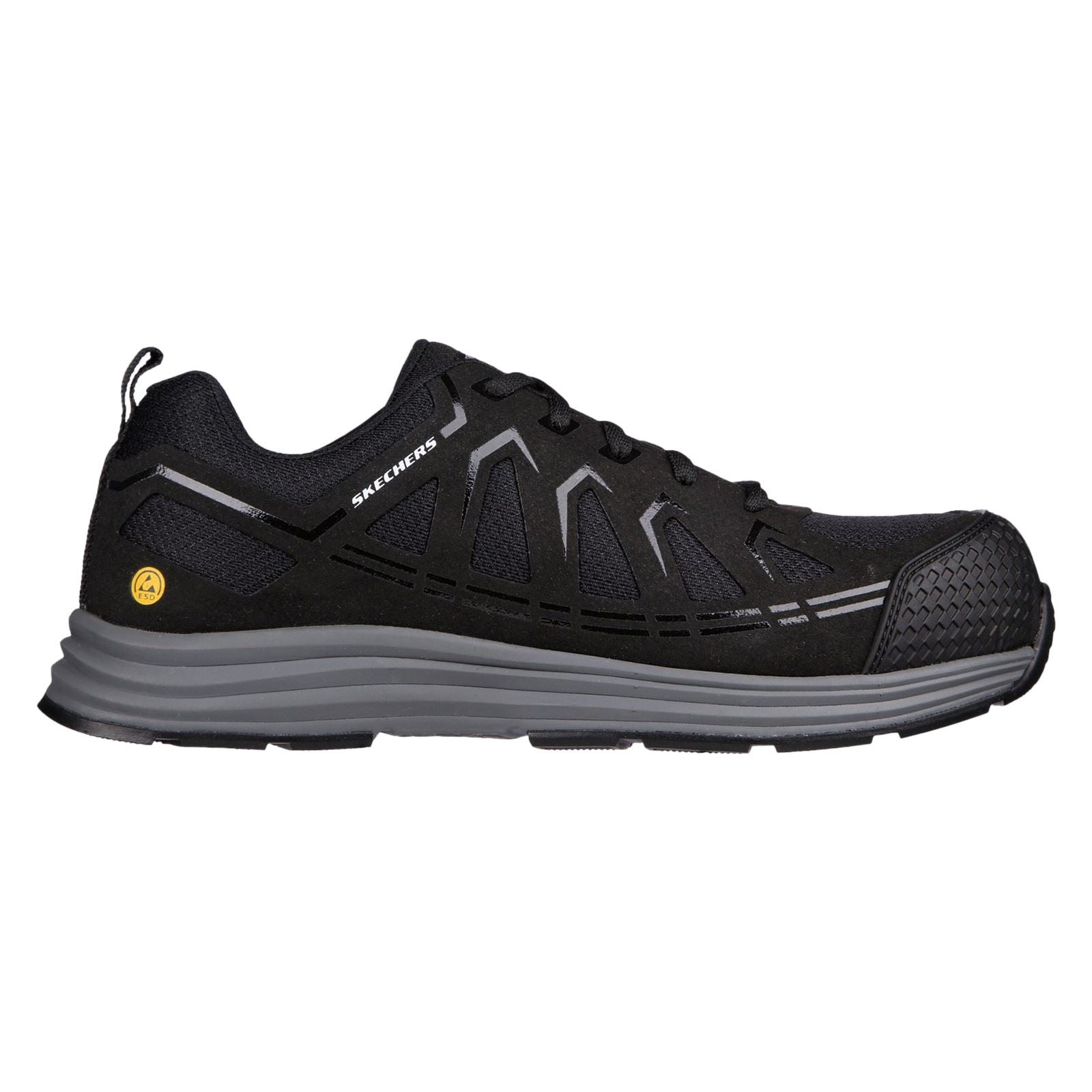 Skechers Workwear Malad II Textil Herren Schwarze Sicherheits-Sneaker