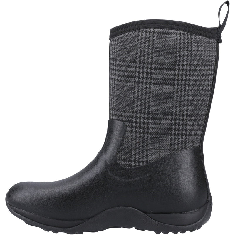 Muck Boots Arctic Weekend Damen Stiefel aus Gummi Schwarz/Kariert Winterstiefel bis zur Mitte der Wade