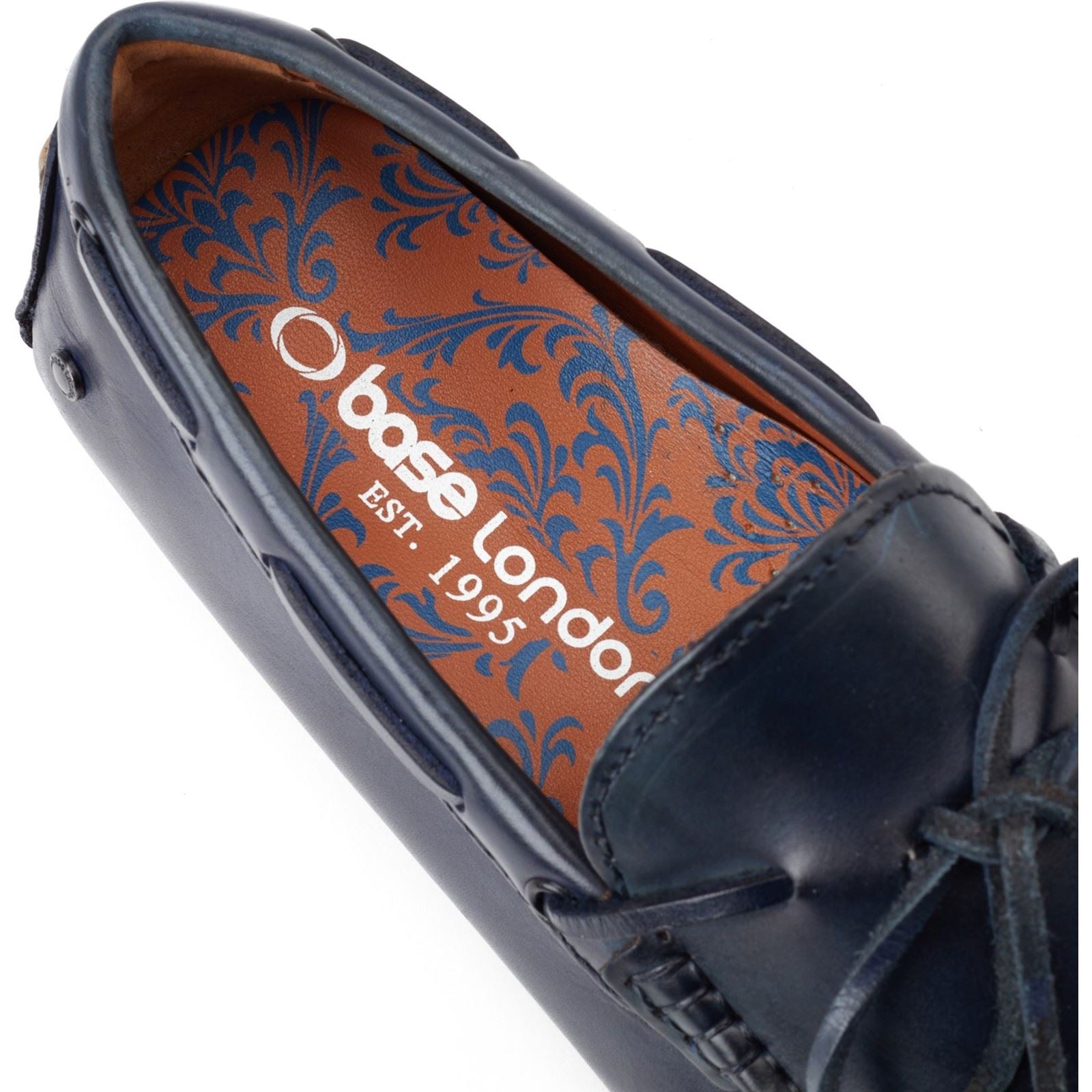 Base London Brooks Leder Herren Marineblaue Loafer
