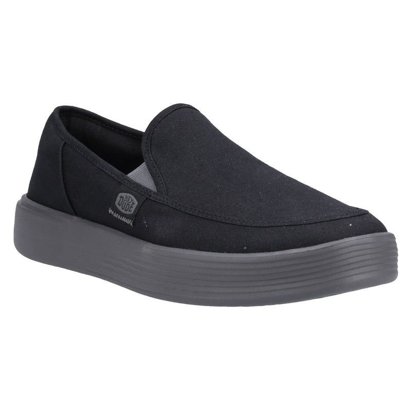 HEYDUDE Sunapee Canvas 100% Baumwolle Herrenschuhe In Schwarz/Anthrazit