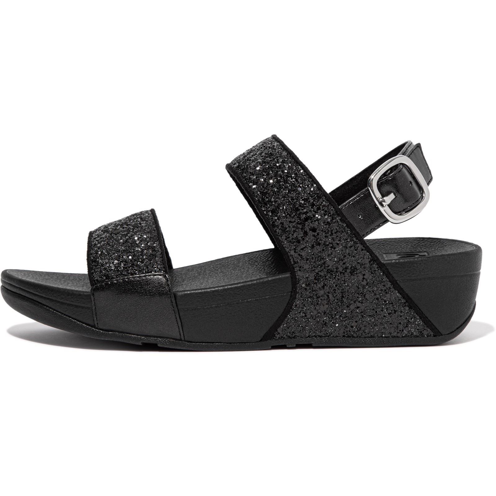 Fitflop Lulu Glitter Polyurethan Damen Schwarze Farbe Glitzer Sandalen