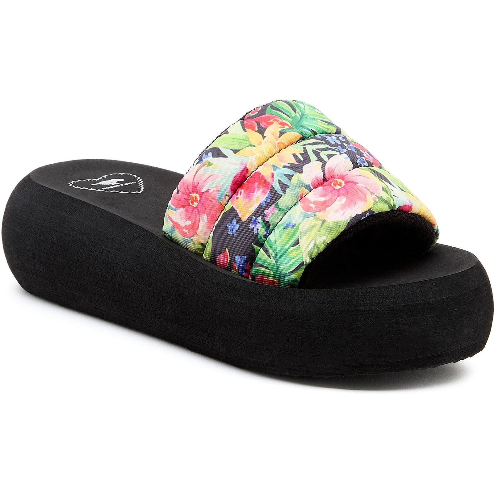Rocket Dog Splash Bahama Damen Sandalen Aus Textil In Schwarz/Mehrfarbig