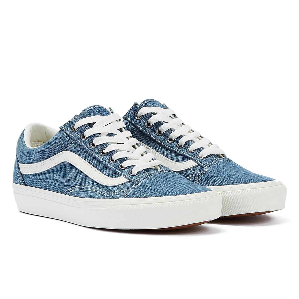 Vans Old Skool Gewebte Jeans Blau/Weiße Jeans-Sneakers