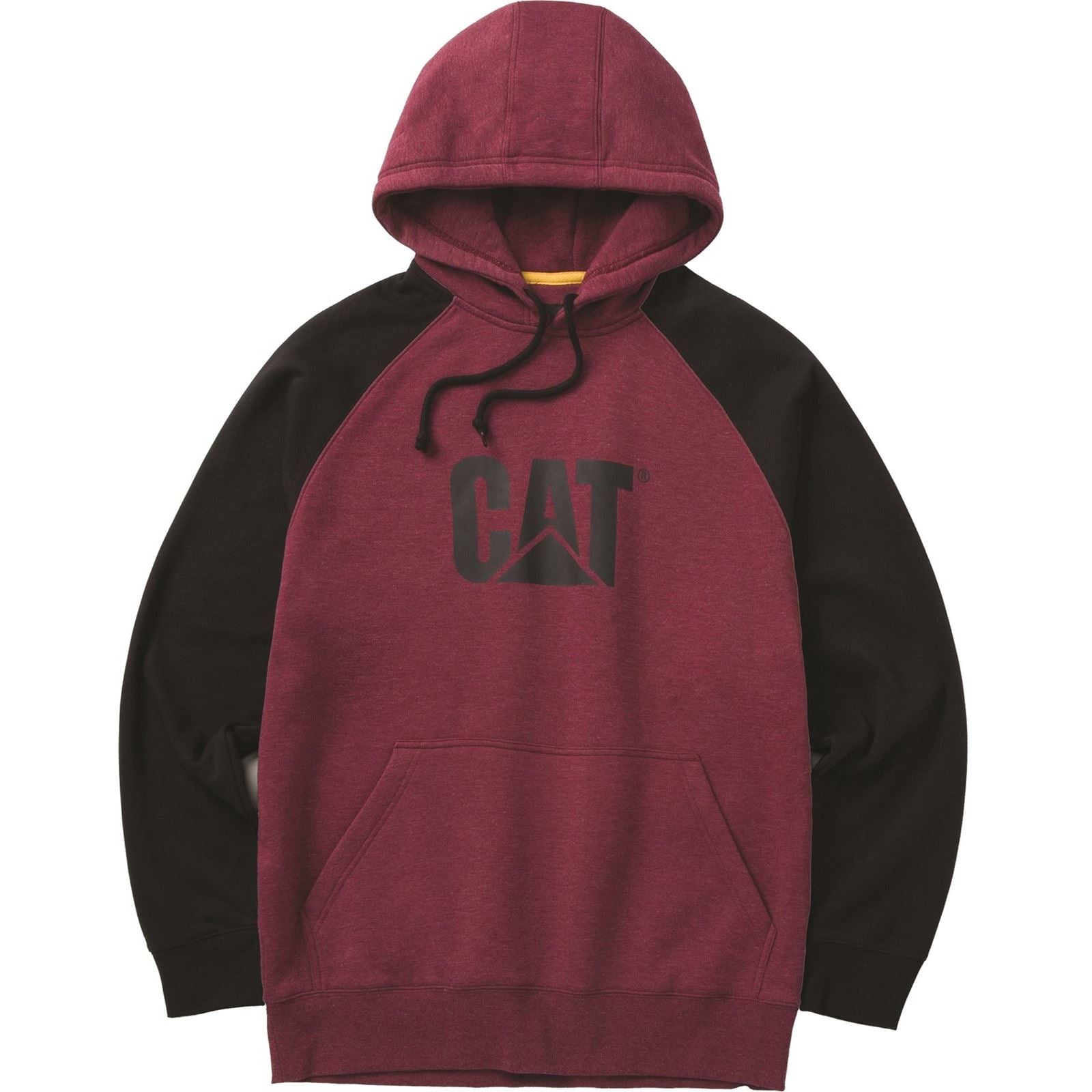 Caterpillar Raglan Baumwolle Herren Roter Kapuzenpullover