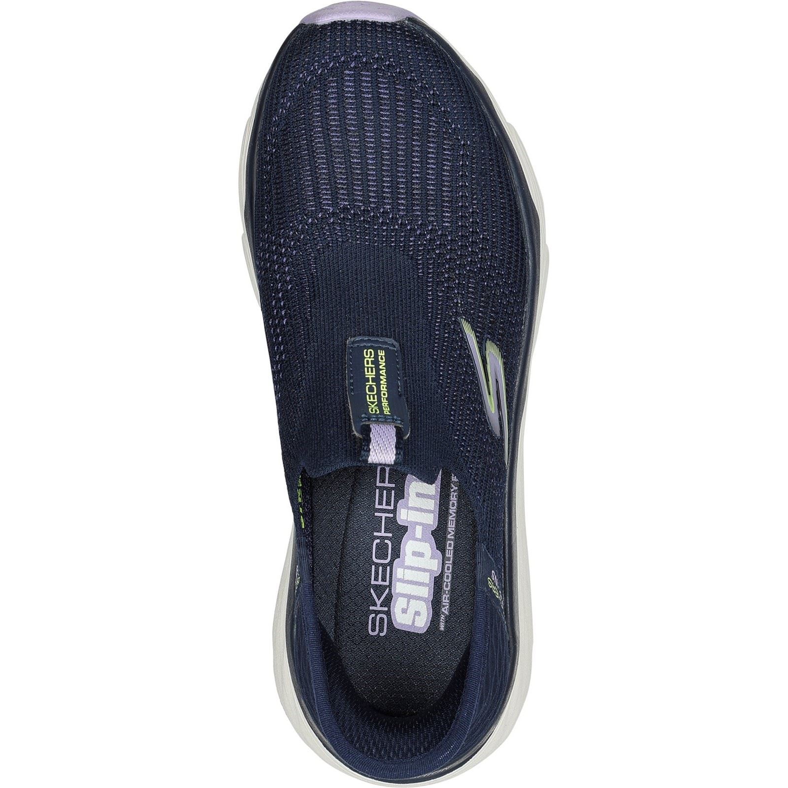 Skechers Max Cushioning - Smooth Damen Sneaker In Marineblau/Lavendel