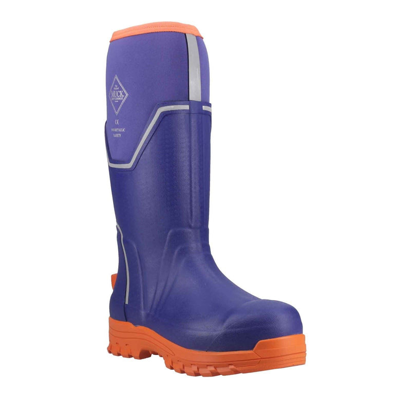 Muck Boots Grit S5 Herren Gummistiefel in Blau/Orange