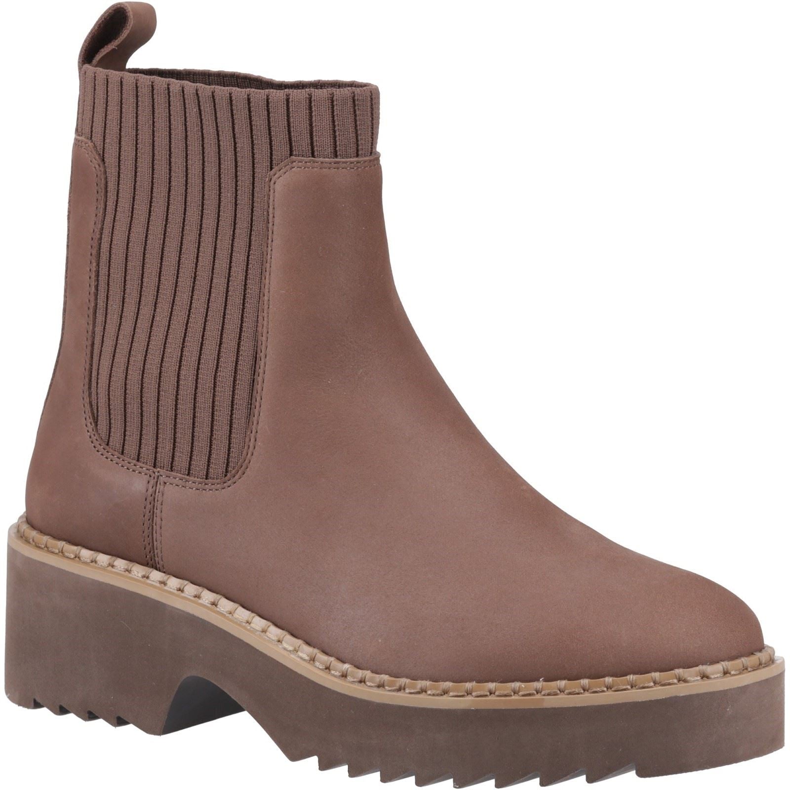 TOMS Millie Leder Damen Eichenbraune Absatzstiefeletten