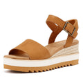 TOMS Diana Damen Keilabsatz Aus Braunem Leder