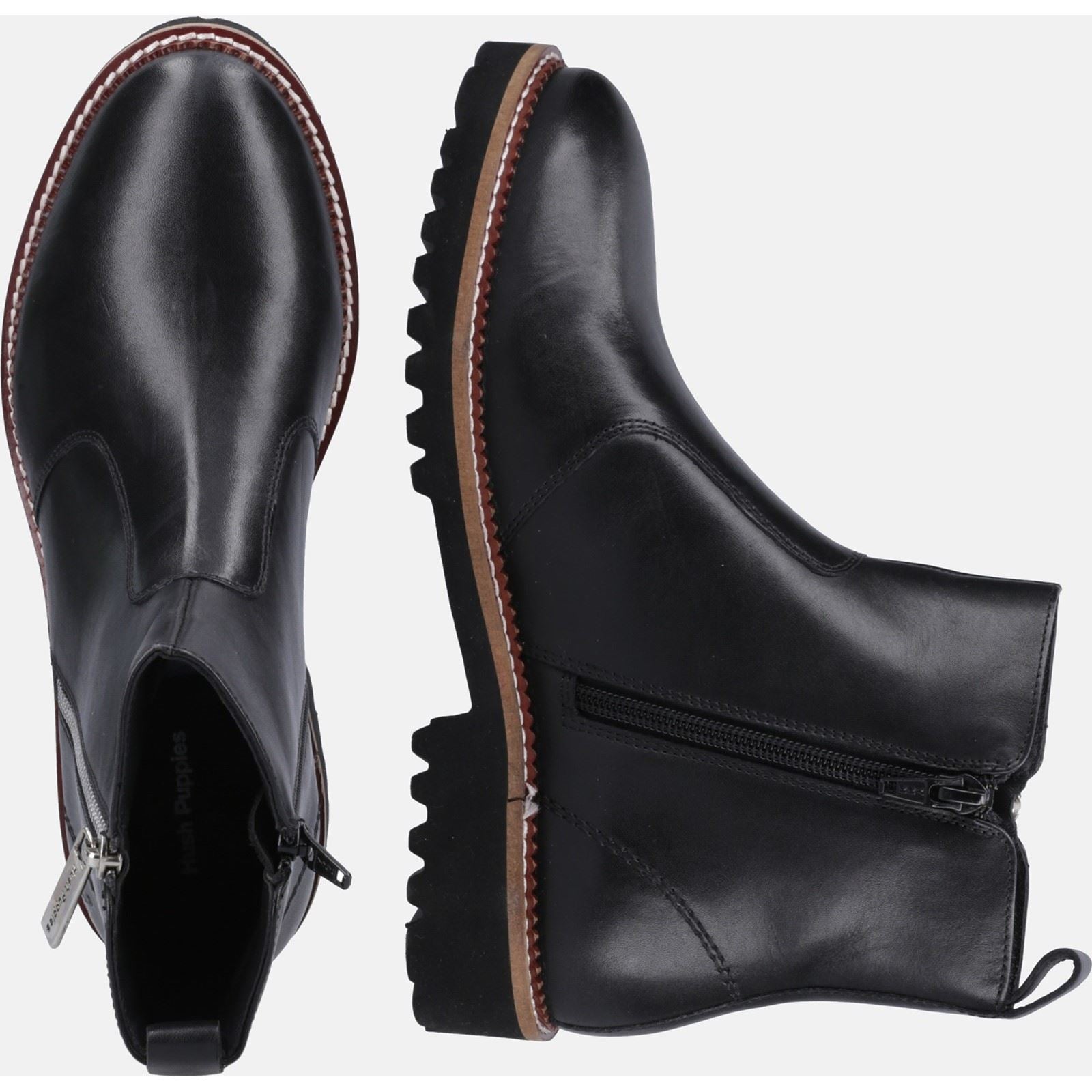 Hush Puppies Grace Zip Damenstiefel Aus Schwarzem Wildleder