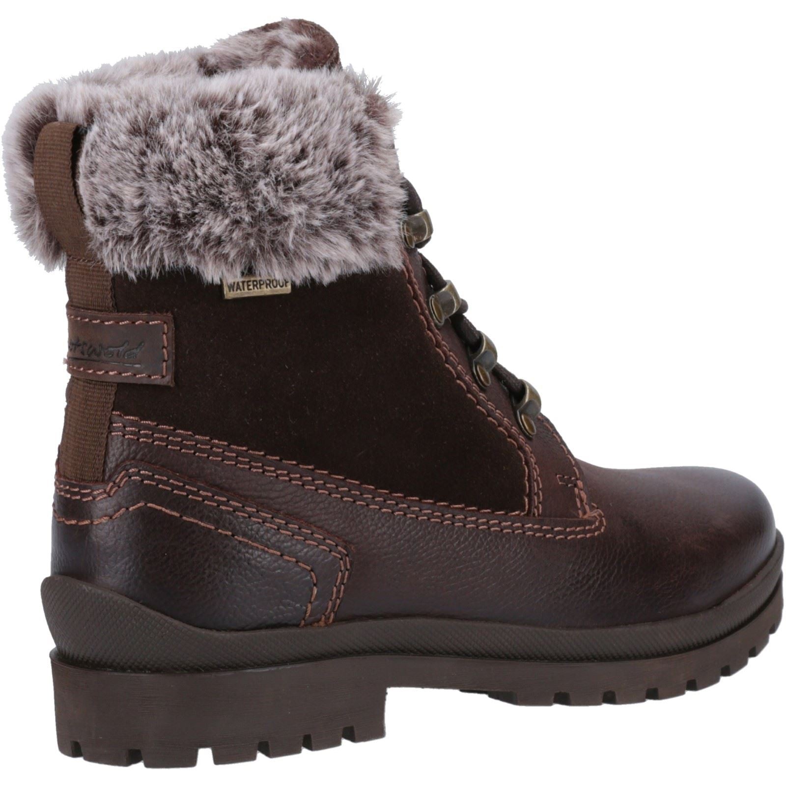 Cotswold Evenlode Damenstiefel aus braunem Leder für den Winter