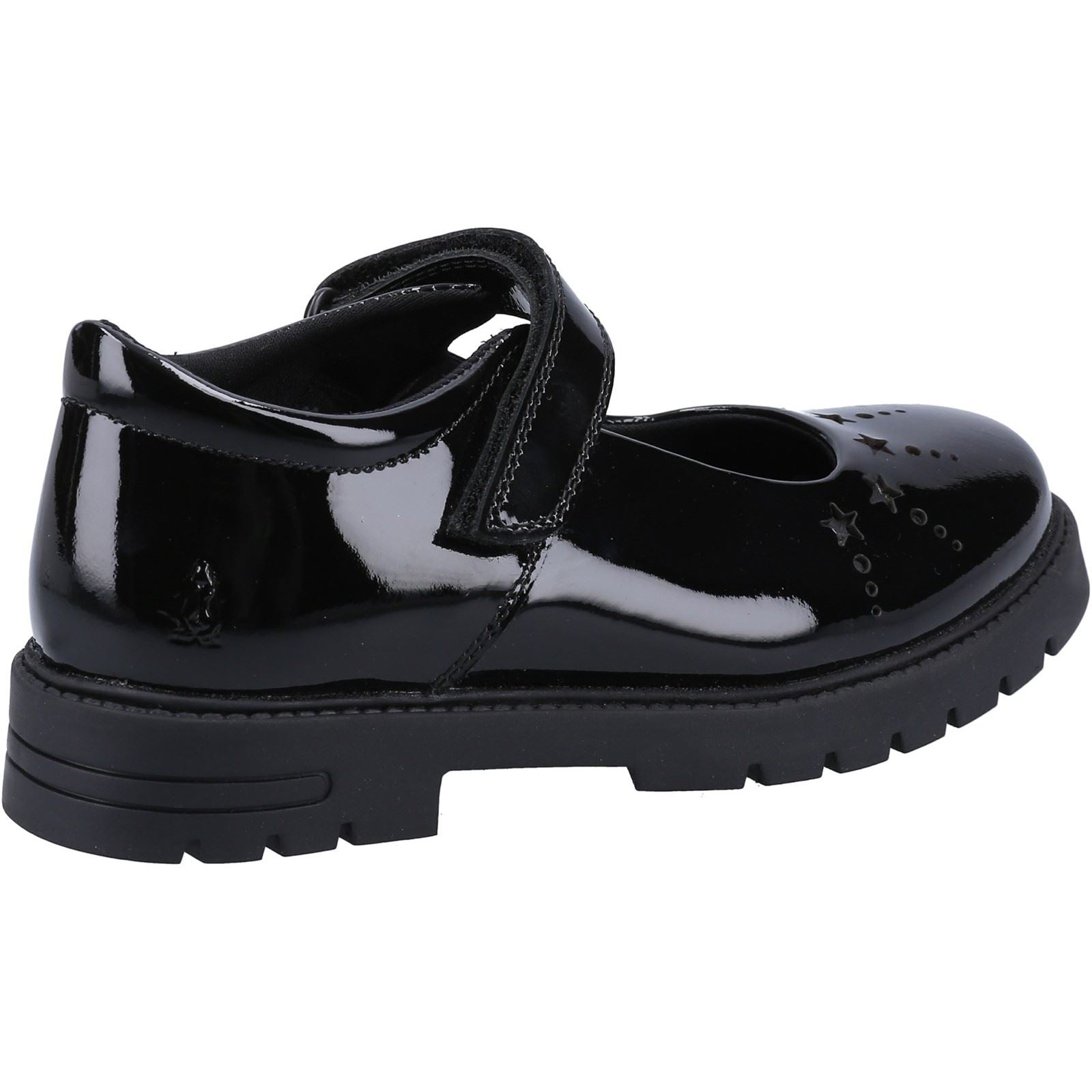 Hush Puppies Sabrina Patent SNR Mädchenschuhe Aus Schwarzem Leder