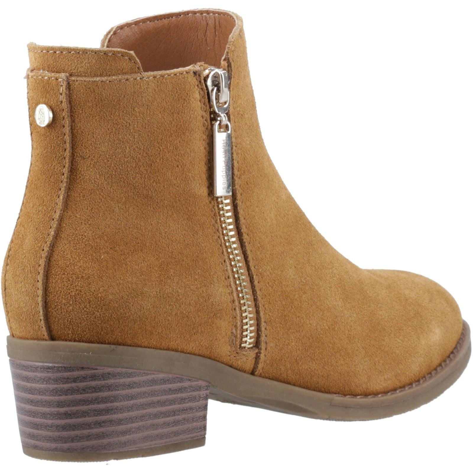 Hush Puppies Ingrid Damen Wildleder Stiefeletten mit Absatz in Hellbraun