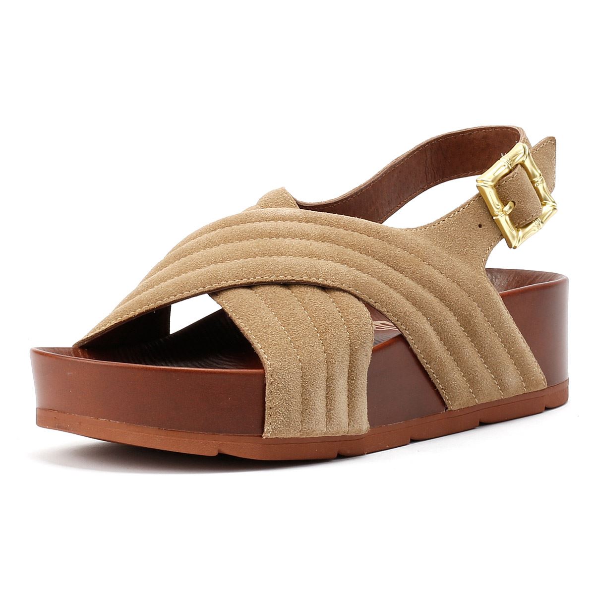 Desert Fleur Sparks Damen Sandalen Aus Veloursleder In Beige